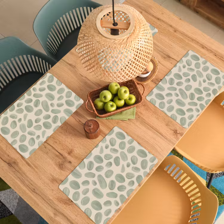 Placemat - 6 stuks - Abstract - Patroon - Organisch - Groen - Modern — 3
