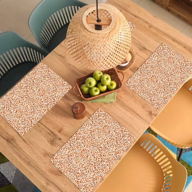 Placemat - 6 stuks - Bladeren - Botanisch  - Terracotta — 3