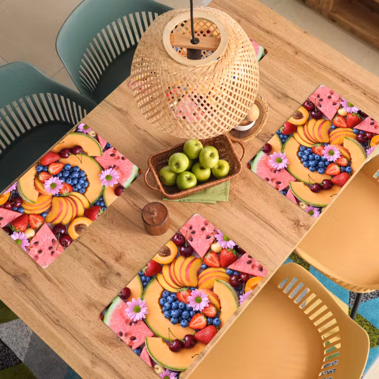 Placemat - 6 stuks - Eten - Fruit - Zomer - Kleurrijk — 3