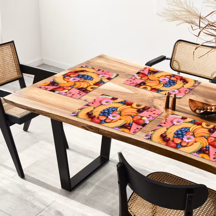 Placemat - 6 stuks - Eten - Fruit - Zomer - Kleurrijk — 4