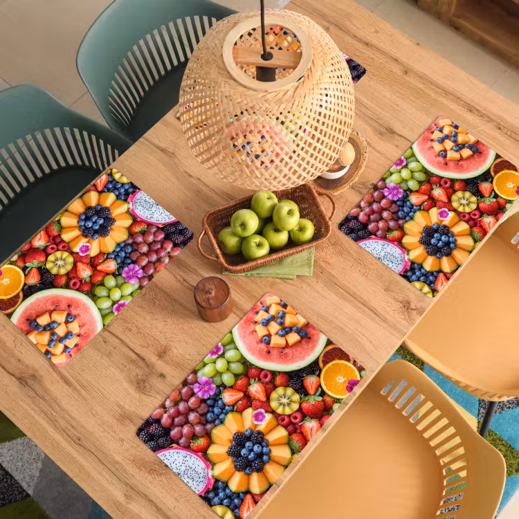 Placemat - 6 stuks - Fruit - Vers - Variatie - Eten - Kleurrijk — 3