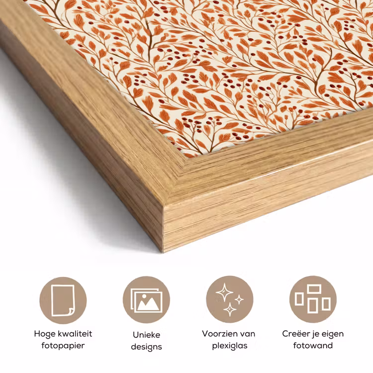 Poster met lijst - Bladeren - Botanisch - Terracotta — 6