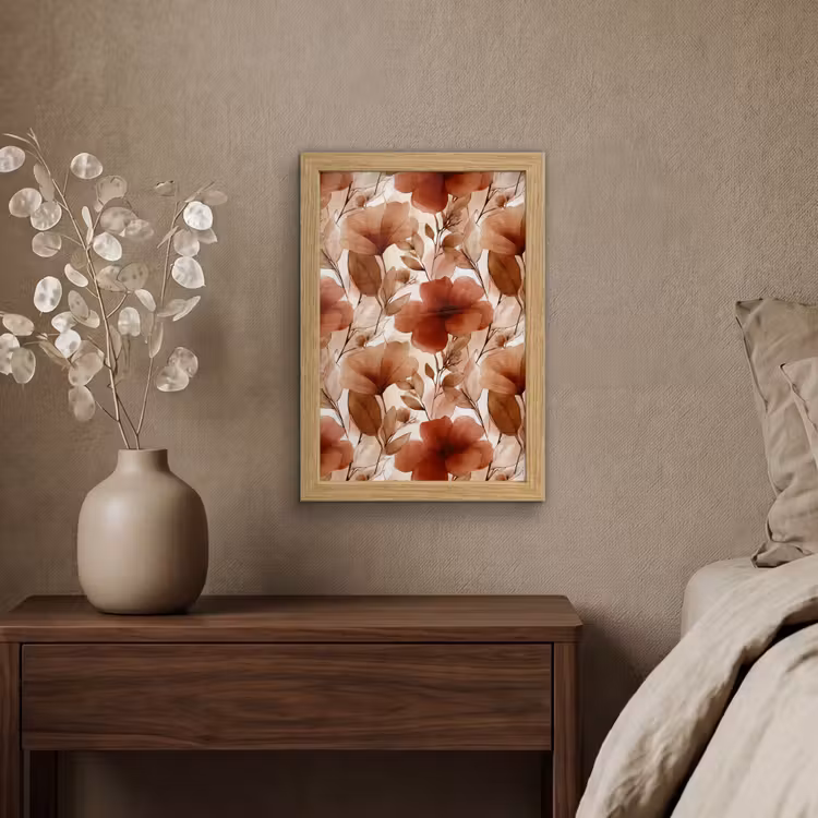 Poster met lijst - Bloemen - Aquarel - Botanisch - Terracotta — 4