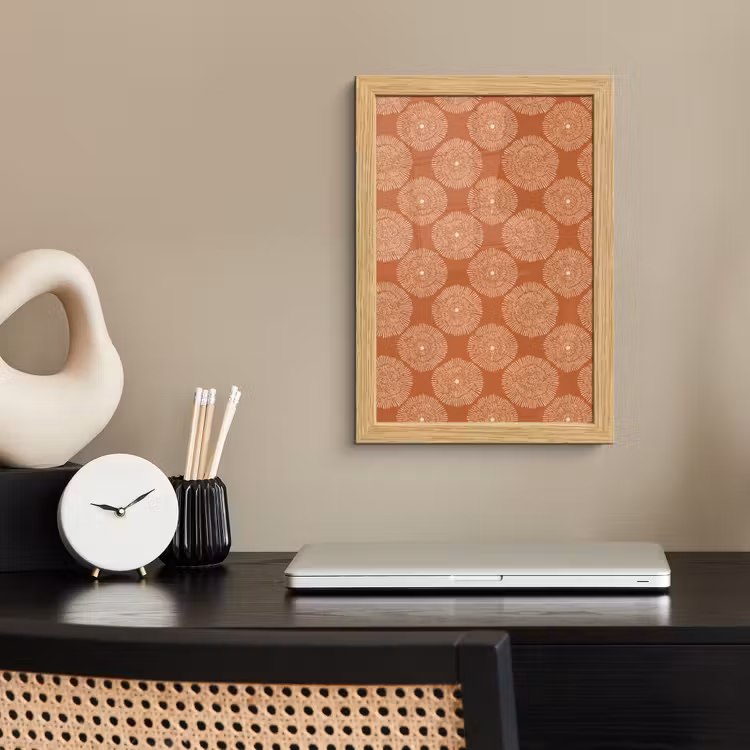 Poster met lijst - Cirkels - Grafisch - Patroon - Terracotta — 2