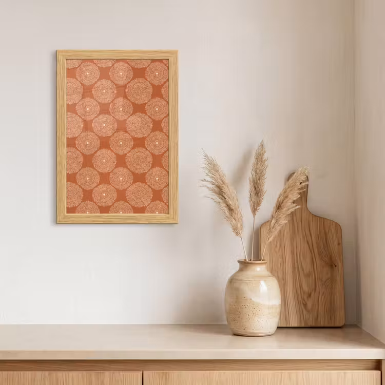 Poster met lijst - Cirkels - Grafisch - Patroon - Terracotta — 3