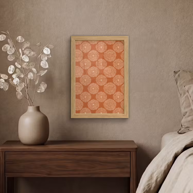 Poster met lijst - Cirkels - Grafisch - Patroon - Terracotta — 4