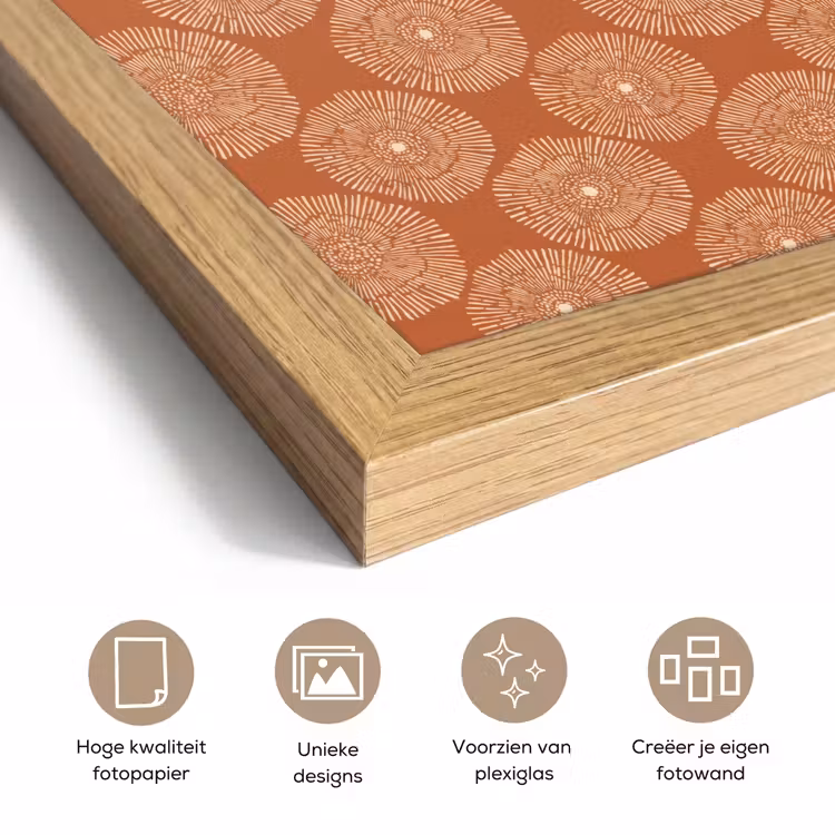 Poster met lijst - Cirkels - Grafisch - Patroon - Terracotta — 6