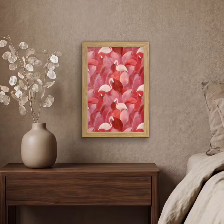 Poster met lijst - Flamingo - Botanisch - Elegant - Roze - Rood — 4