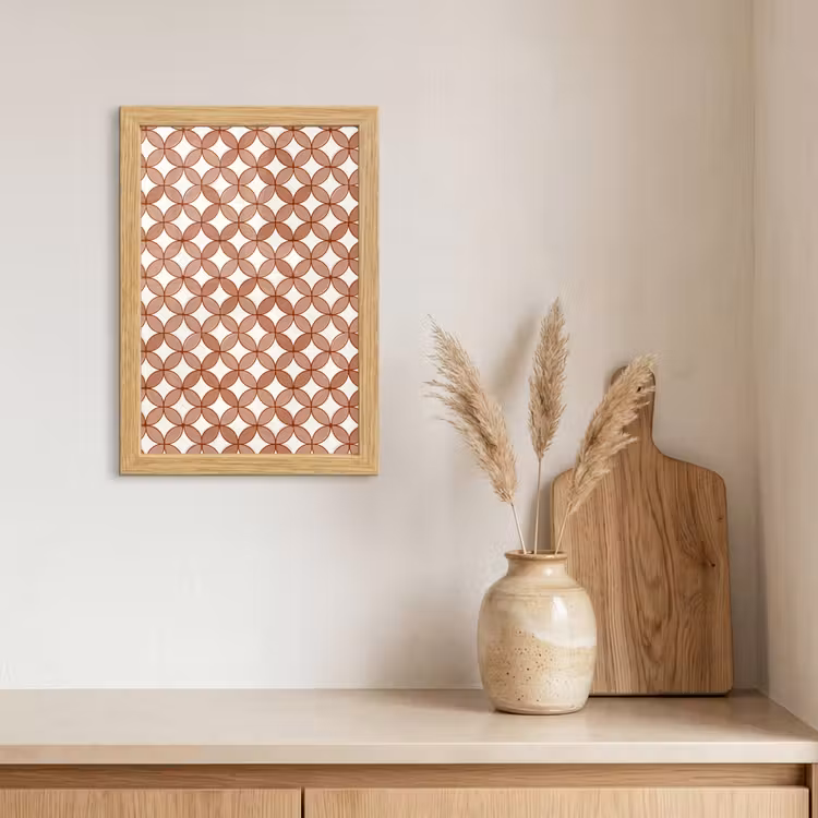Poster met lijst - Geometrisch - Cirkels - Modern - Terracotta — 3