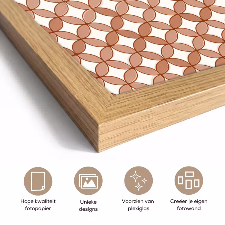 Poster met lijst - Geometrisch - Cirkels - Modern - Terracotta — 6