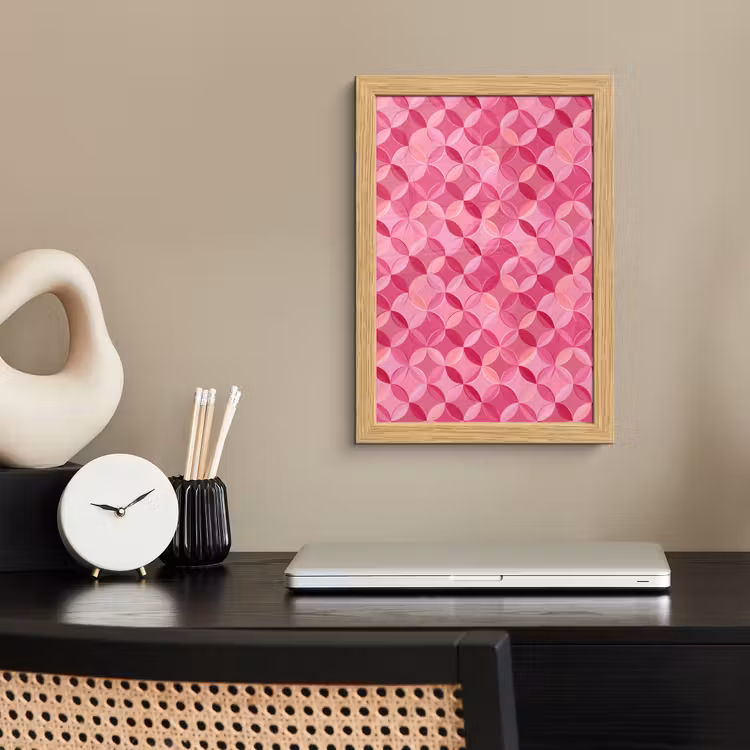Poster met lijst - Geometrisch - Mozaïek - Modern - Roze — 2