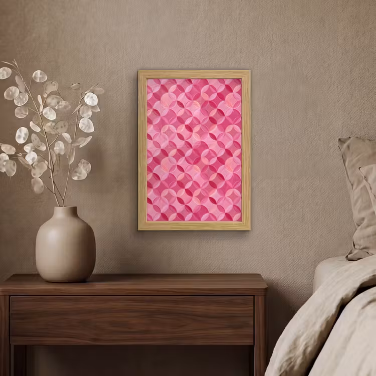 Poster met lijst - Geometrisch - Mozaïek - Modern - Roze — 4