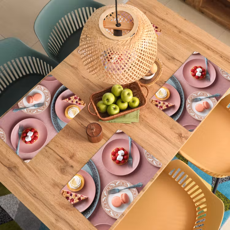 Placemat - 6 stuks - Dessert - Taart - Gebak - Zoet - Roze — 3