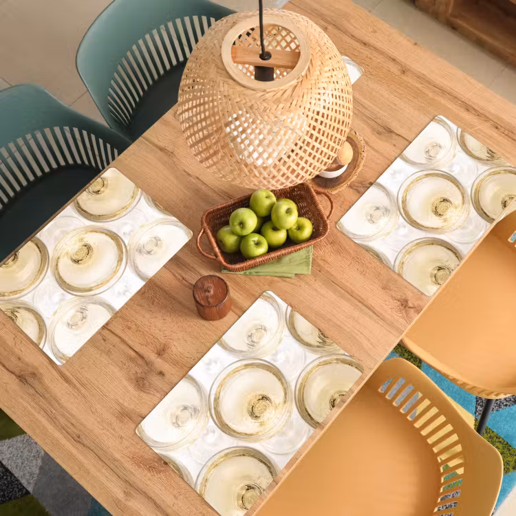 Placemat - 6 stuks - Drank - Glazen - Feest - Goud — 3