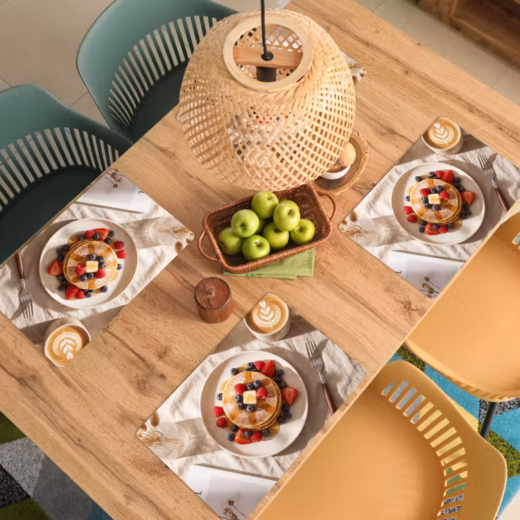 Placemat - 6 stuks - Pannenkoeken - Bessen - Ontbijt - Modern - Beige — 3