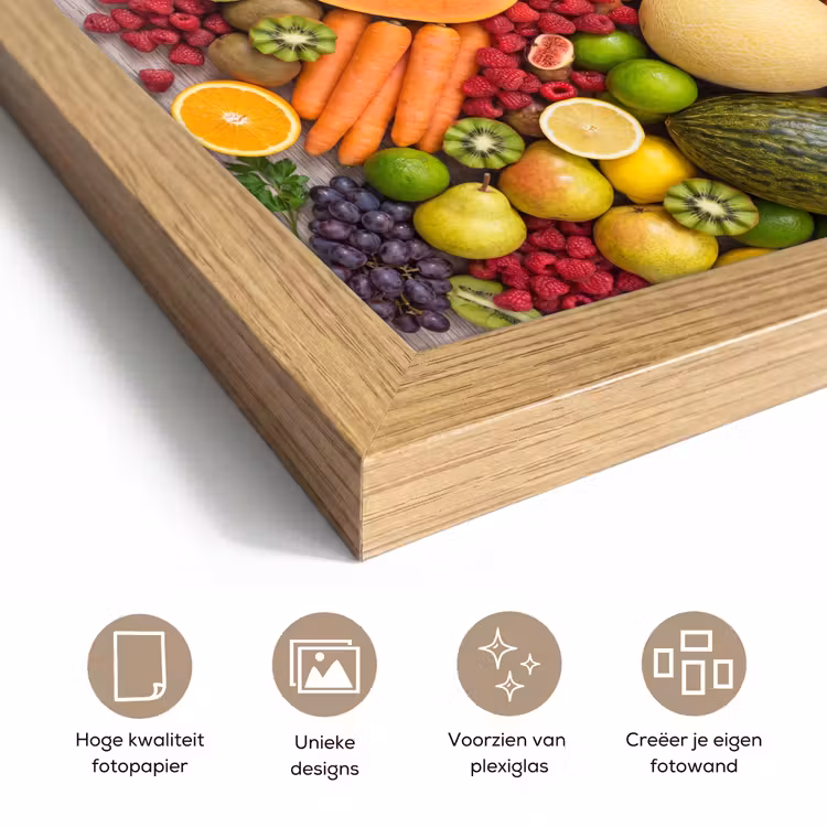 Poster met lijst - Eten - Fruit - Groenten - Vers - Kleurrijk — 6