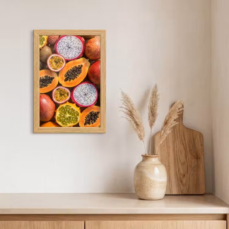 Poster met lijst - Fruit - Geopend - Tropisch - Eten - Kleurrijk — 3