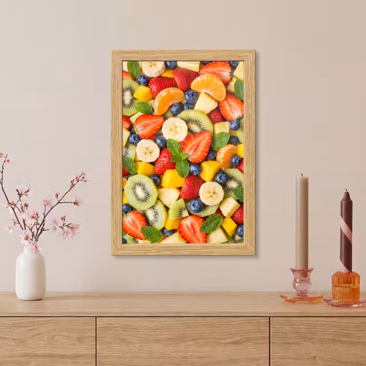 Poster met lijst - Fruit - Plakjes - Eten - Kleurrijk — 5
