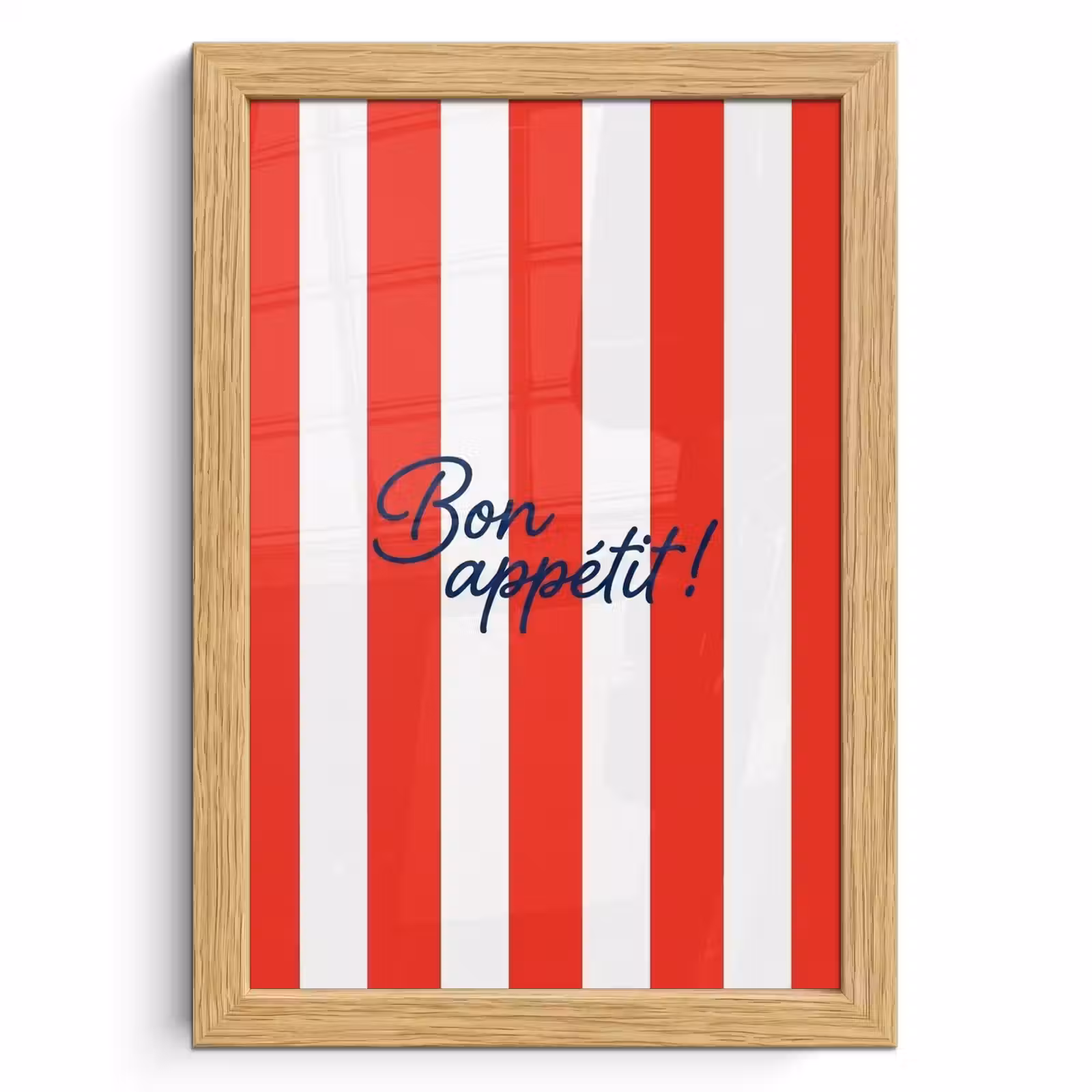 Poster met lijst - Eten - Spreuk - Keuken - Grafisch - Rood-Wit — 1