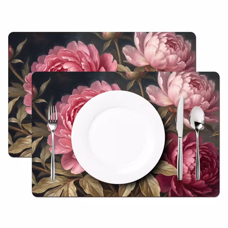 Placemat - 6 stuks - Bloemen - Roze - Klassiek - Natuur — 2