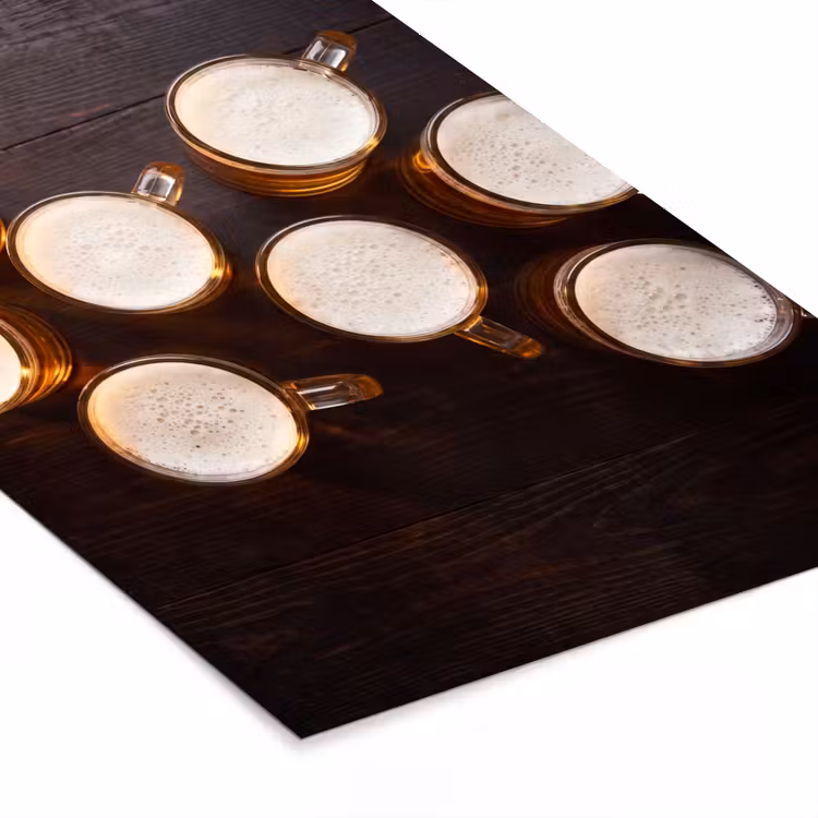 Poster met lijst - Bier - Glazen - Schuim - Hout - Drank — 7