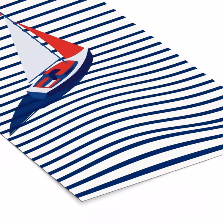 Poster met lijst - Boot - Water - Abstract - Blauw — 7