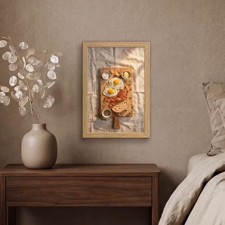 Poster met lijst - Eten - Ontbijt - Hout - Rustiek - Geel — 4