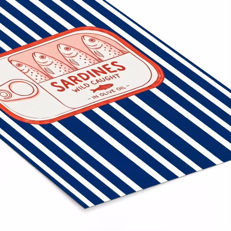Poster met lijst - Eten - Vis - Blik - Illustratie - Rood — 7