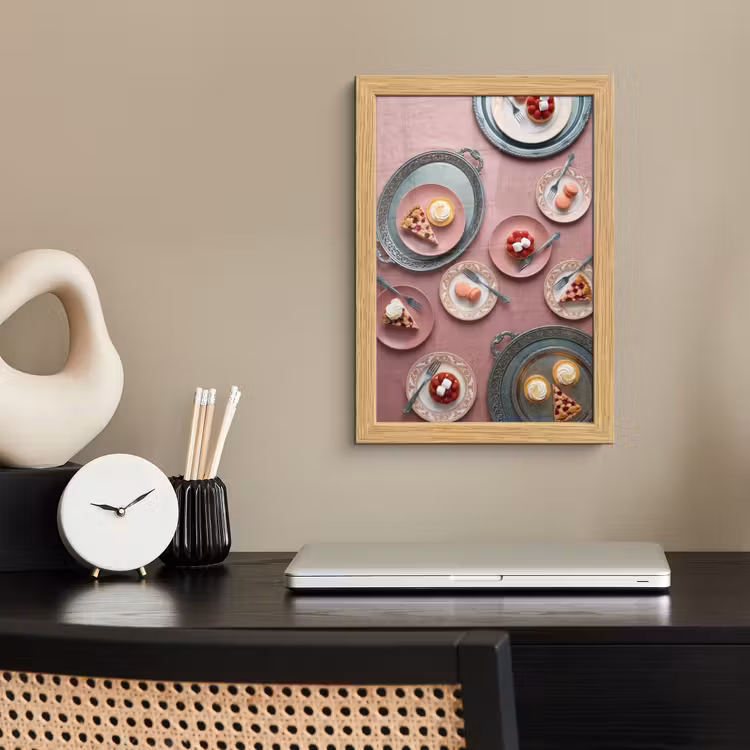 Poster met lijst - Dessert - Taart - Gebak - Zoet - Roze — 2