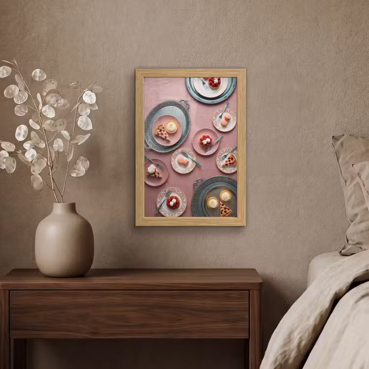 Poster met lijst - Dessert - Taart - Gebak - Zoet - Roze — 4