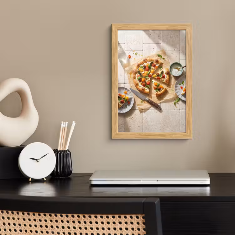 Poster met lijst - Eten - Tomaten - Basilicum - Maaltijd - Vers — 2