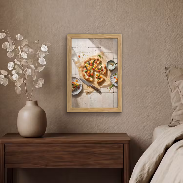 Poster met lijst - Eten - Tomaten - Basilicum - Maaltijd - Vers — 4