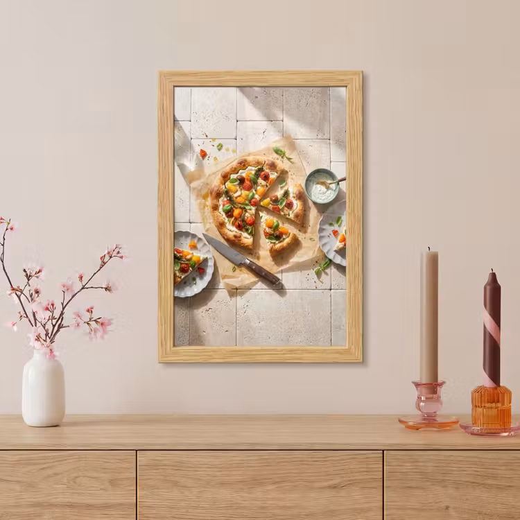 Poster met lijst - Eten - Tomaten - Basilicum - Maaltijd - Vers — 5