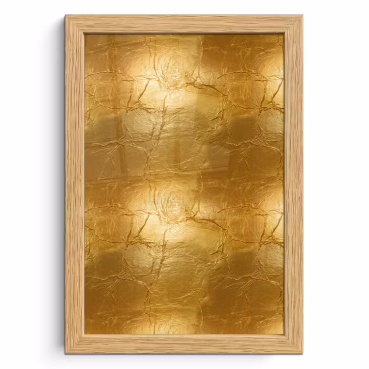 Poster met lijst - Bladgoud - Vintage - Textuur - Warm Goud — 1