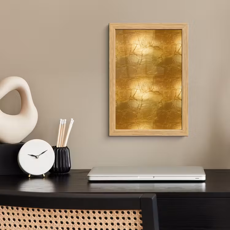 Poster met lijst - Bladgoud - Vintage - Textuur - Warm Goud — 2