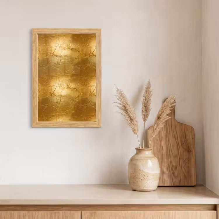 Poster met lijst - Bladgoud - Vintage - Textuur - Warm Goud — 3