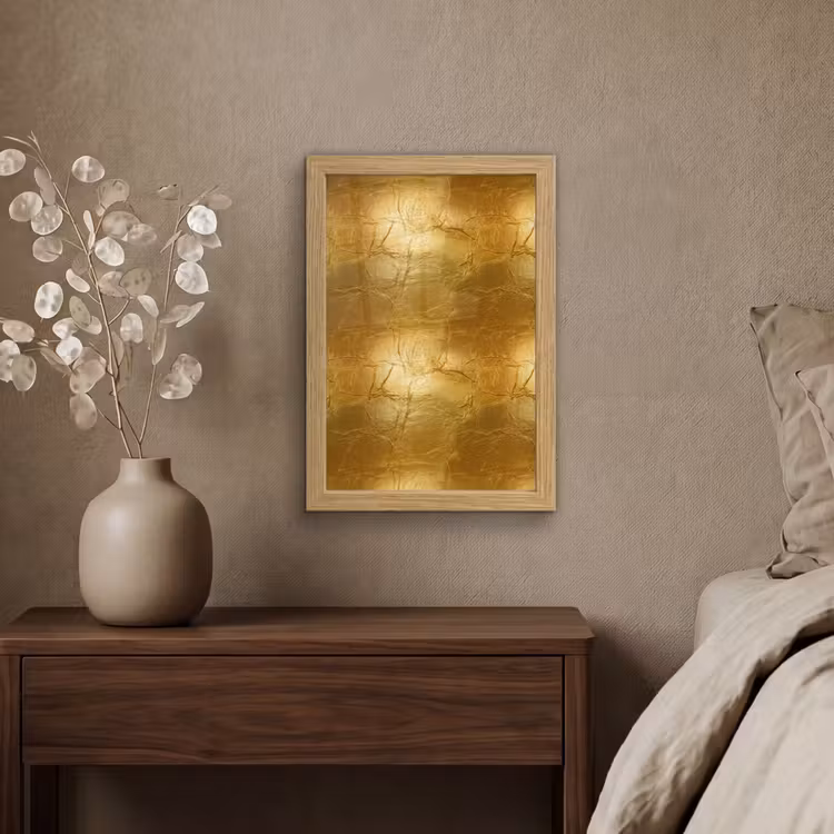 Poster met lijst - Bladgoud - Vintage - Textuur - Warm Goud — 4