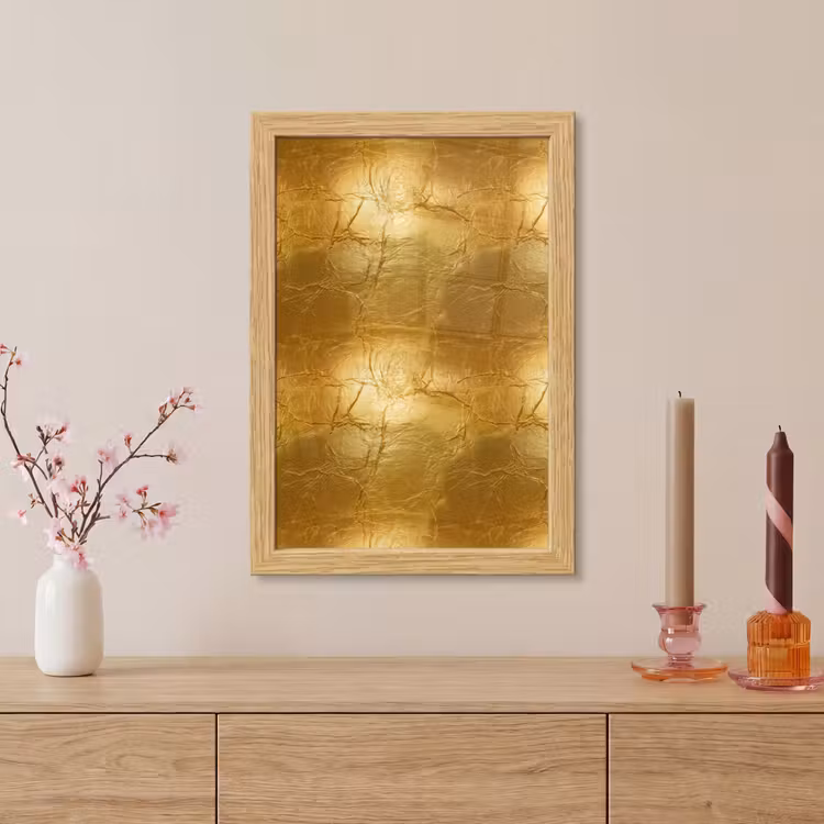 Poster met lijst - Bladgoud - Vintage - Textuur - Warm Goud — 5