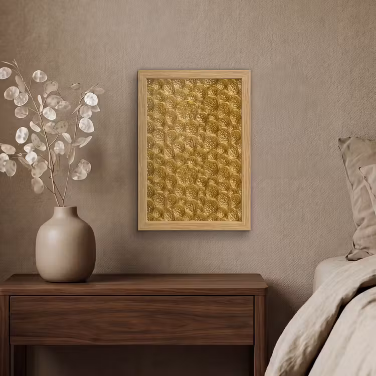 Poster met lijst - Gehamerd - Mozaïek - Antiek - Goud — 4