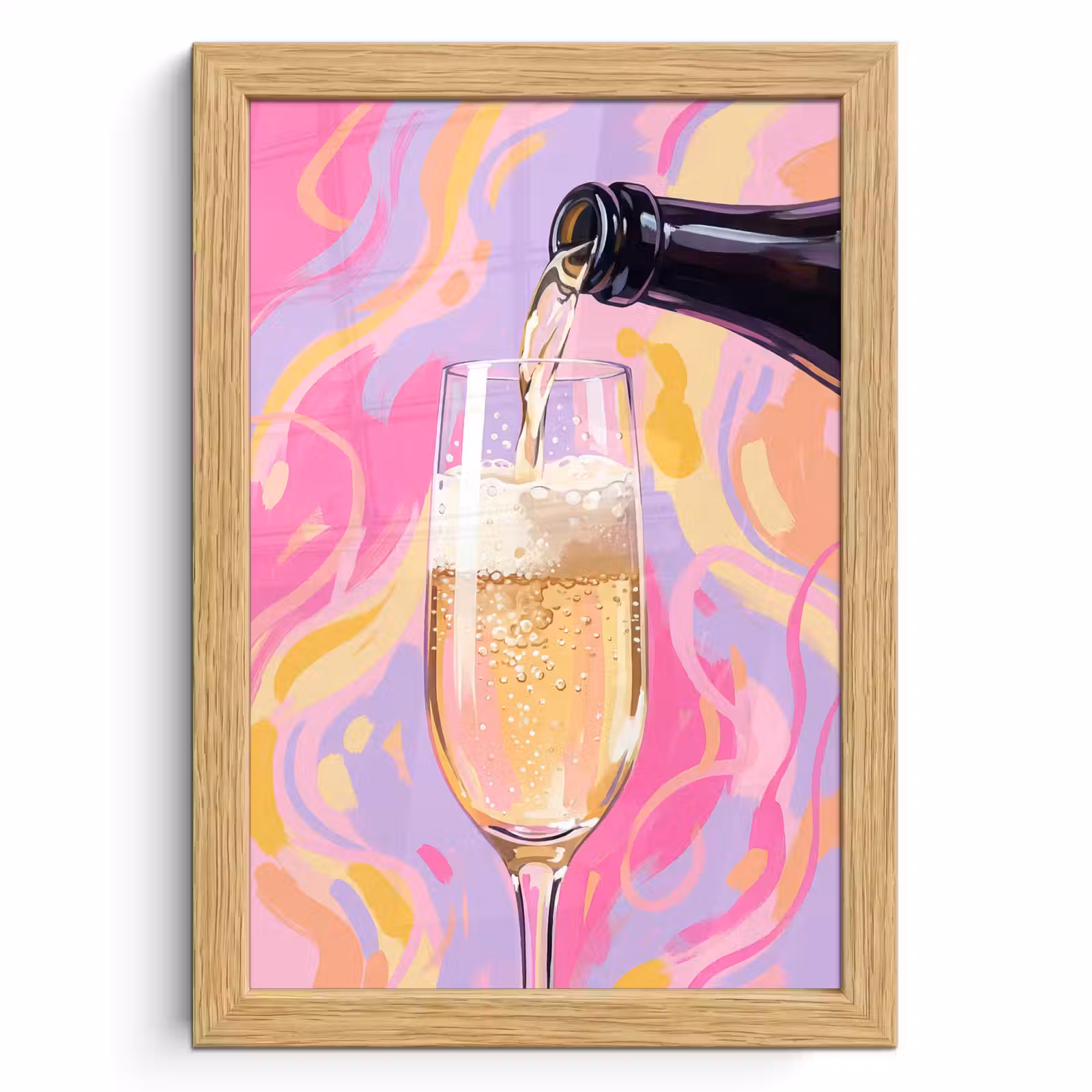 Poster met lijst - Drank - Inschenken - Feest - Abstract - Roze — 1