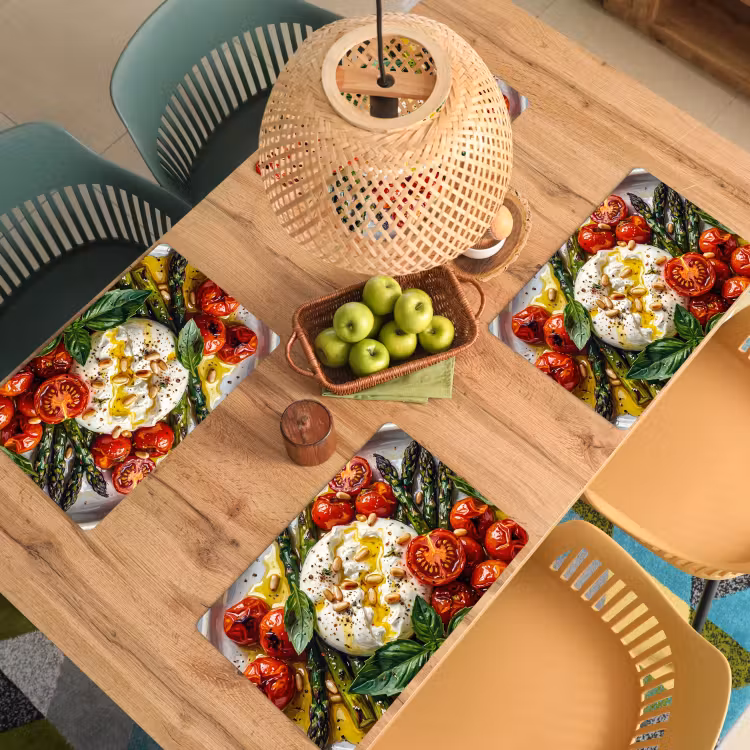 Placemat - 6 stuks - Eten - Groenten - Kaas - Modern - Vers — 3