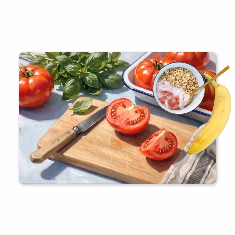 Placemat - 6 stuks - Eten - Keuken - Ingrediënten - Stillleven - Rood — 1
