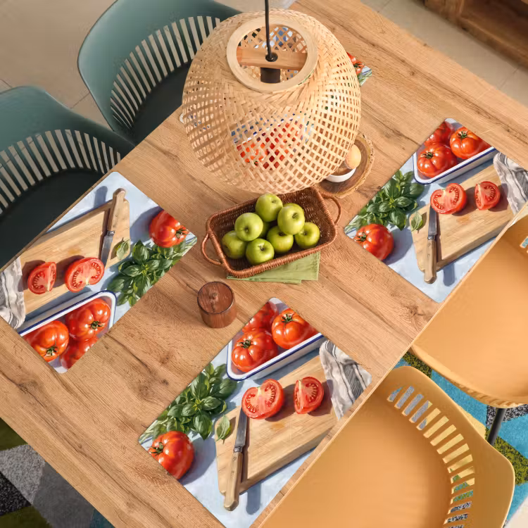 Placemat - 6 stuks - Eten - Keuken - Ingrediënten - Stillleven - Rood — 3