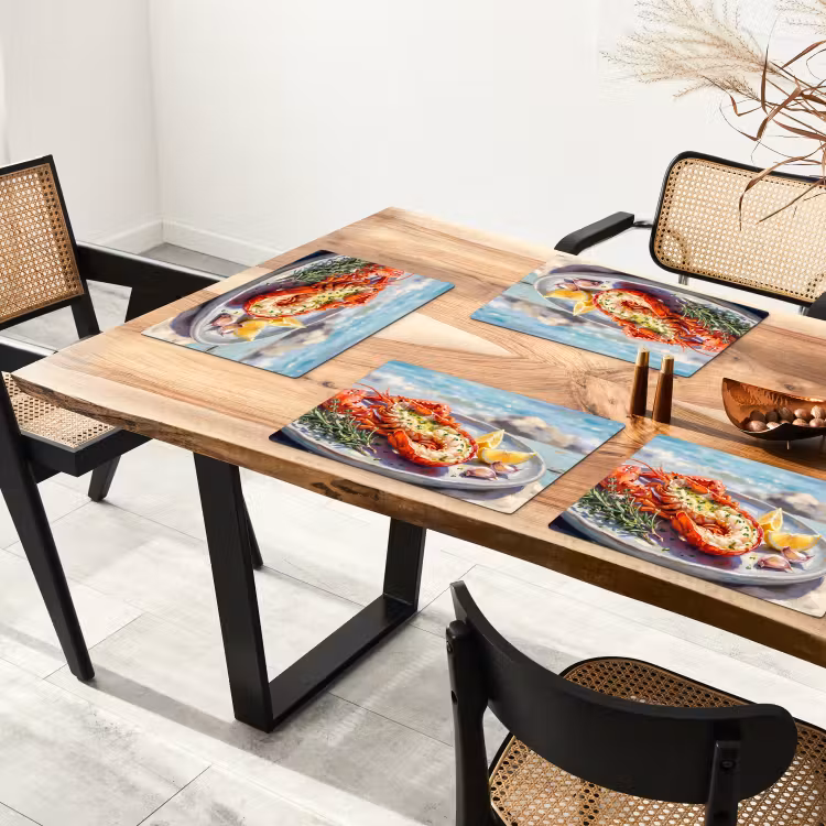 Placemat - 6 stuks - Eten - Zee - Kust - Modern - Blauw — 4