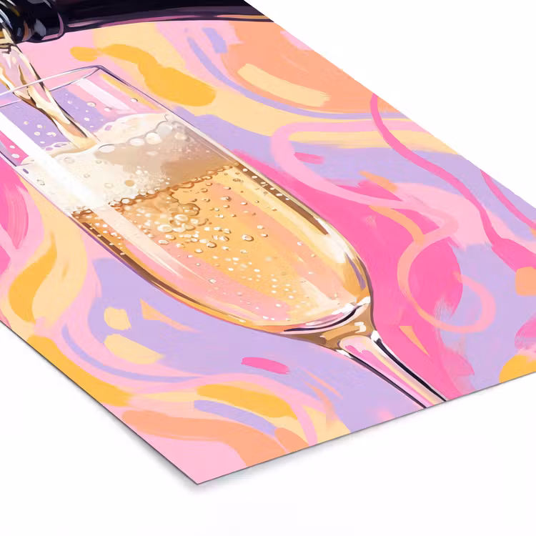 Poster met lijst - Drank - Inschenken - Feest - Abstract - Roze — 7