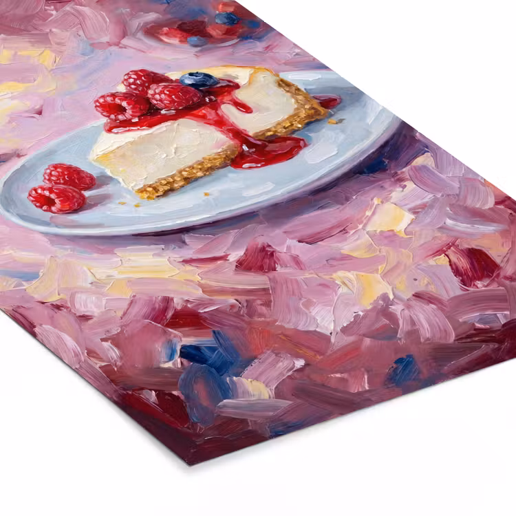 Poster met lijst - Eten - Cheesecake - Bessen - Abstract - Roze — 7