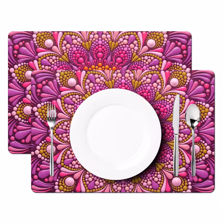 Placemat - 6 stuks - Patroon - Stippen - Abstract - Kleurrijk — 2