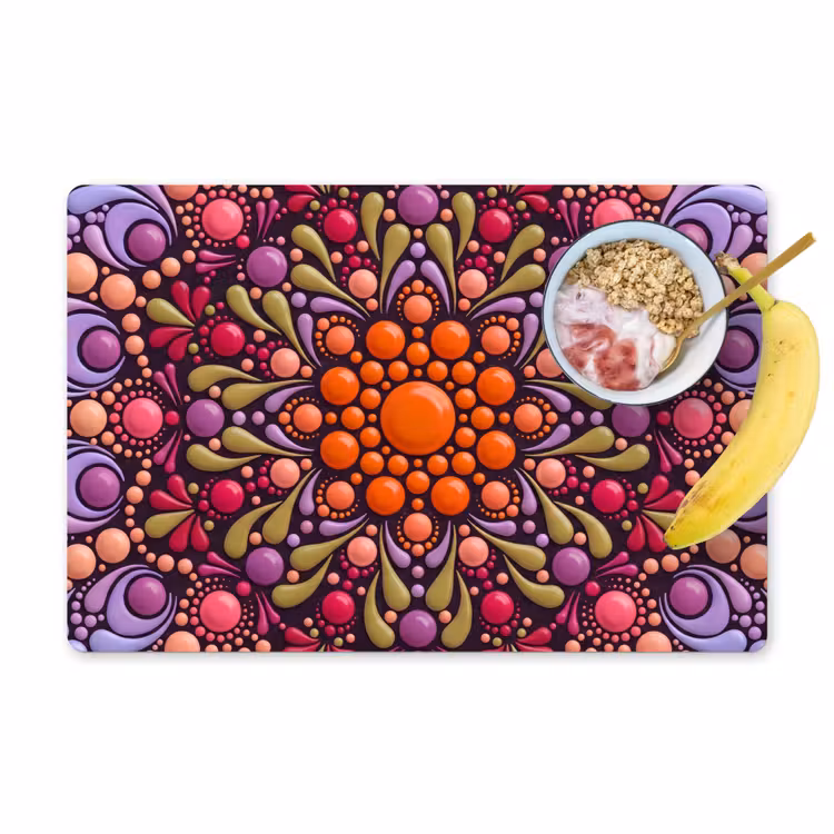 Placemat - 6 stuks - Patroon - Stippen - Abstract - Modern - Kleurrijk — 1