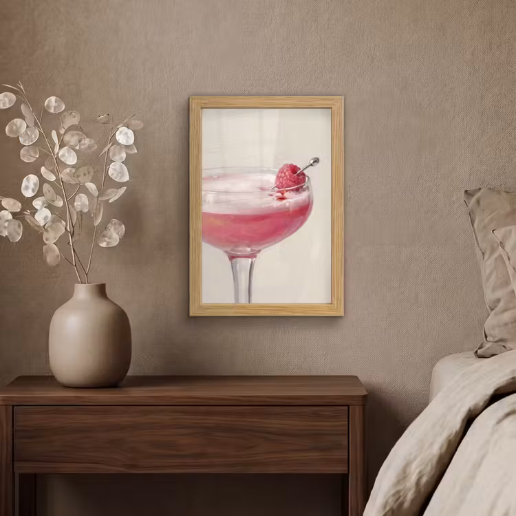 Poster met lijst - Cocktail - Framboos - Drank - Modern - Roze — 4