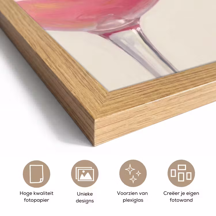 Poster met lijst - Cocktail - Framboos - Drank - Modern - Roze — 6